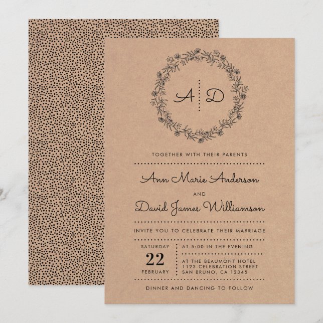 Invitación a la boda de la guerra de flores de Kra (Anverso / Reverso)