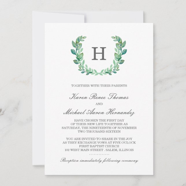 Invitación a la boda de la guerra natural (Anverso)