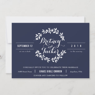 Invitación a la boda de la guirnalda blanca y de l