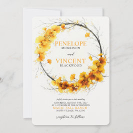 Invitación a la boda de la guirnalda de Ginkgo Bil