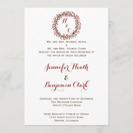 Invitación a la boda de la guirnalda de la Cranber
