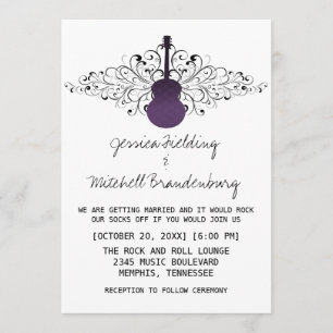 Invitación a la boda de la guitarra de Morple Swir