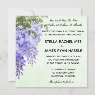 Invitación a la boda de la histeria púrpura acuare