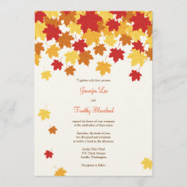 Invitación a la boda de la hoja de arce del otoño