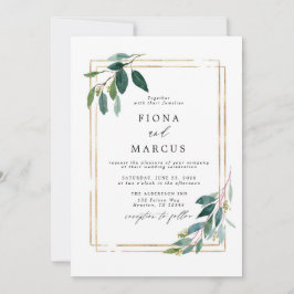 Invitación a la boda de la hoja de eucalipto de or
