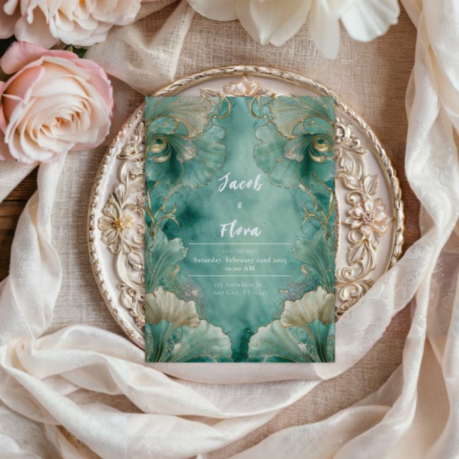 Invitación a la boda de la hoja de Ginkgo en Art N (Subido por el creador)