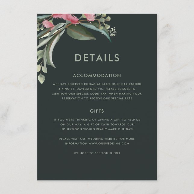 Invitación a la boda de la hoja de goma nativa aus (Anverso)