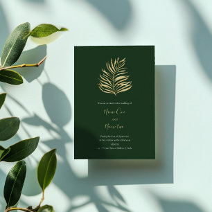 Invitación a la boda de la hoja de oro