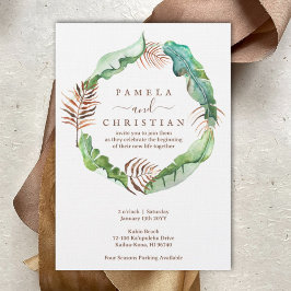 Invitación a la boda de la hoja de plátano