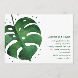 Invitación a la boda de la hoja tropical