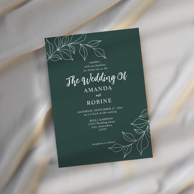 Invitación a la boda de la hoja verde de salvia mi (Subido por el creador)
