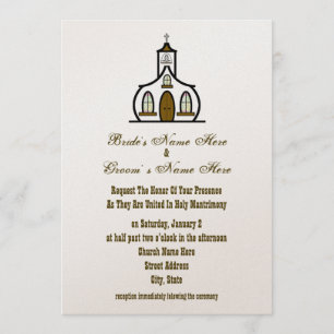 Invitación a la boda de la iglesia - De Novia y Gr