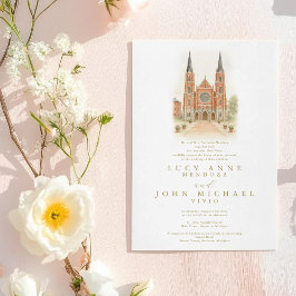 Invitación a la boda de la iglesia | Lugar de pers