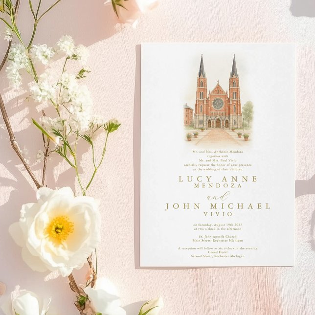 Invitación a la boda de la iglesia | Lugar de pers (Subido por el creador)