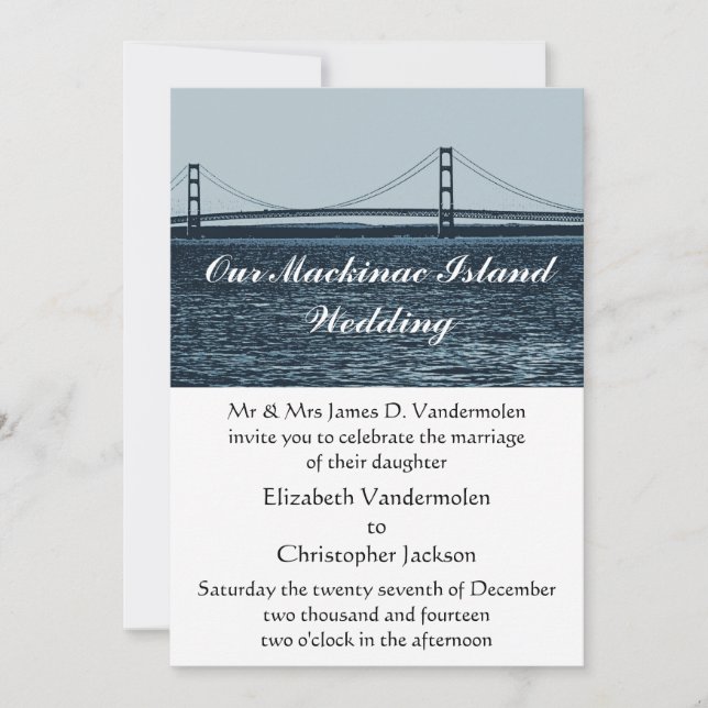 Invitación a la boda de la isla Mackinac (Anverso)