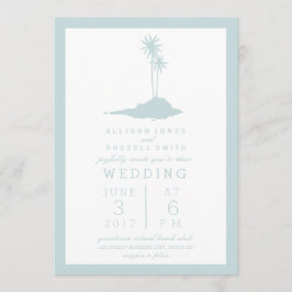 Invitación a la boda de la Isla Moderna - Azul