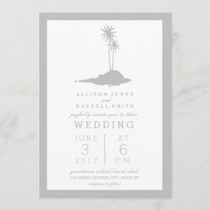 Invitación a la boda de la Isla Moderna - Gris