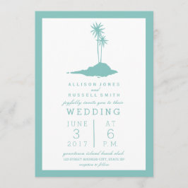 Invitación a la Boda de la Isla Moderna - Verde az