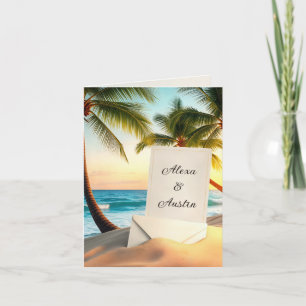 Invitación a la boda de la isla tropical