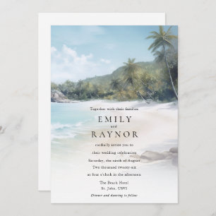 Invitación a la boda de la Isla Tropical