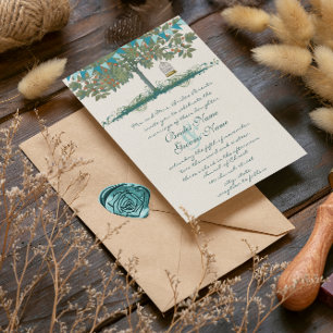 Invitación a la boda de la jaula de árboles de Bun