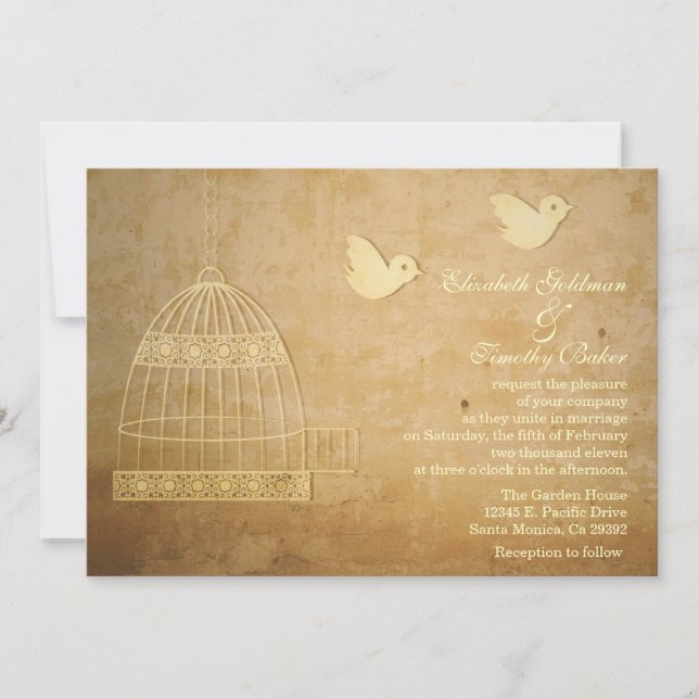 Invitación a la boda de la jaula dorada (Anverso)