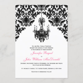 Invitación a la boda de la lámpara de araña de Dam
