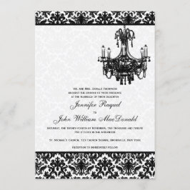 Invitación a la boda de la lámpara de araña de Dam