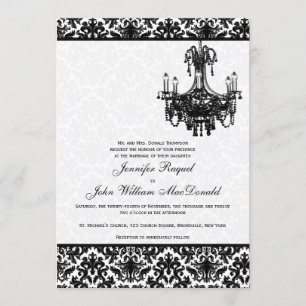 Invitación a la boda de la lámpara de araña de Dam