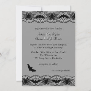 Invitación a la boda de la lámpara de araña negra