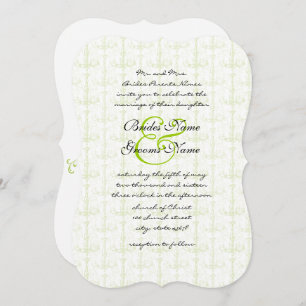 Invitación a la boda de la lámpara de araña verde 