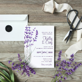 Invitación a la boda de la Lavanda de color de agu