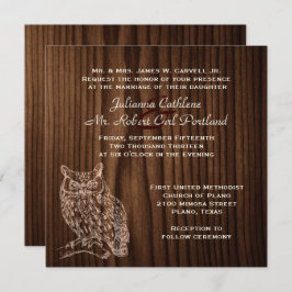 Invitación a la boda de la Lechuza de Madera Oscur
