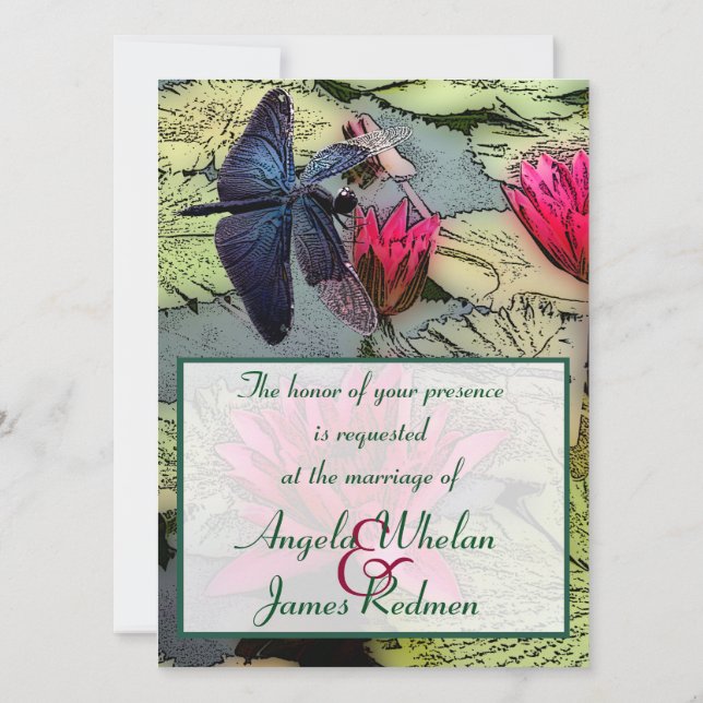 Invitación a la boda de la libélula (Reverso)