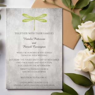 Invitación a la boda de la libélula verde