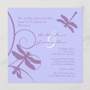 Invitación a la boda de la libélula y la lavanda