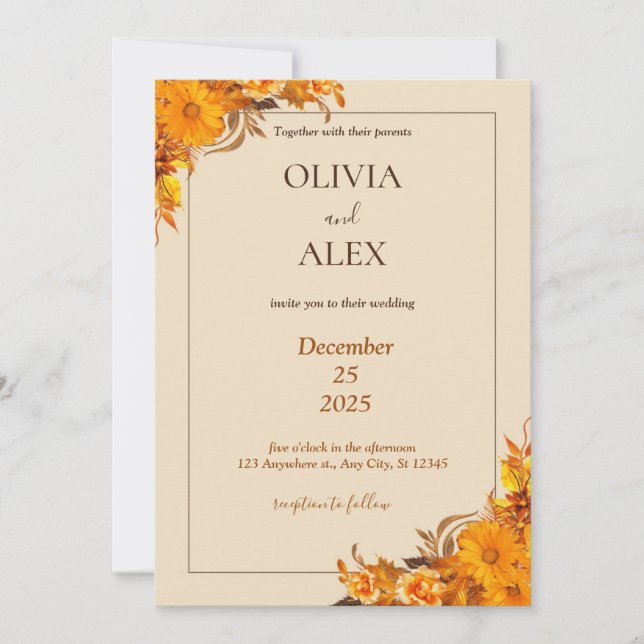 Invitación a la boda de la línea fronteriza de las (Anverso)