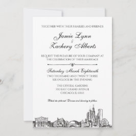 Invitación a la boda de la Línea Skyline de Chicag