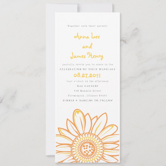 Invitación a la boda de la longitud del té del gir (Anverso)
