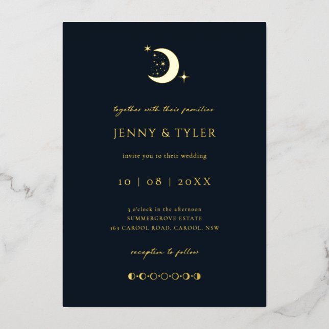 Invitación a la boda de la luna celestial y las es (Anverso)