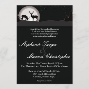 Invitación a la boda de la luna de ciervo trasero