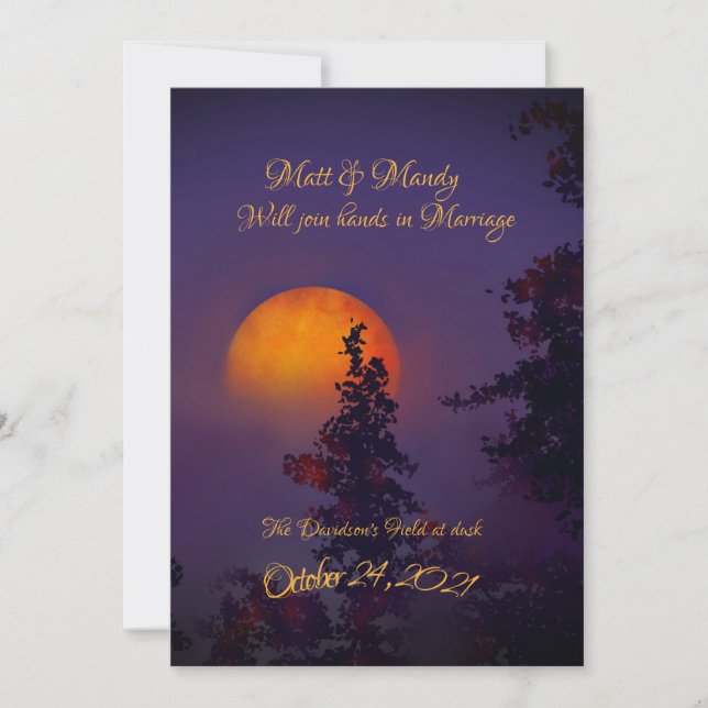 Invitación a la boda de la luna de octubre (Anverso)
