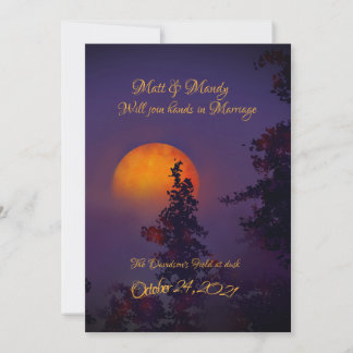 Invitación a la boda de la luna de octubre