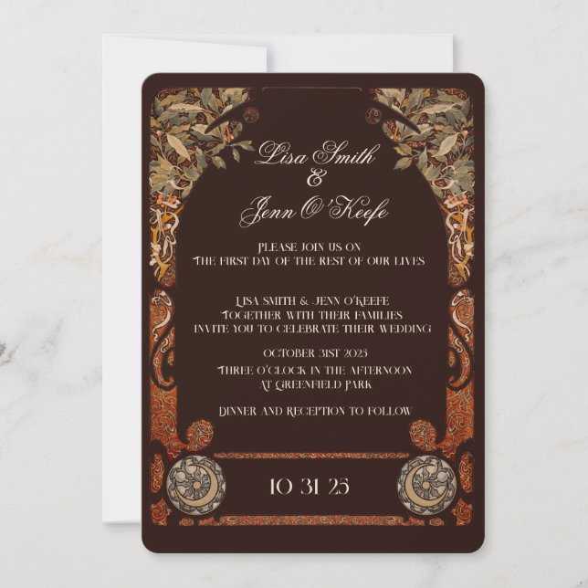 Invitación a la boda de la luna de otoño (Anverso)