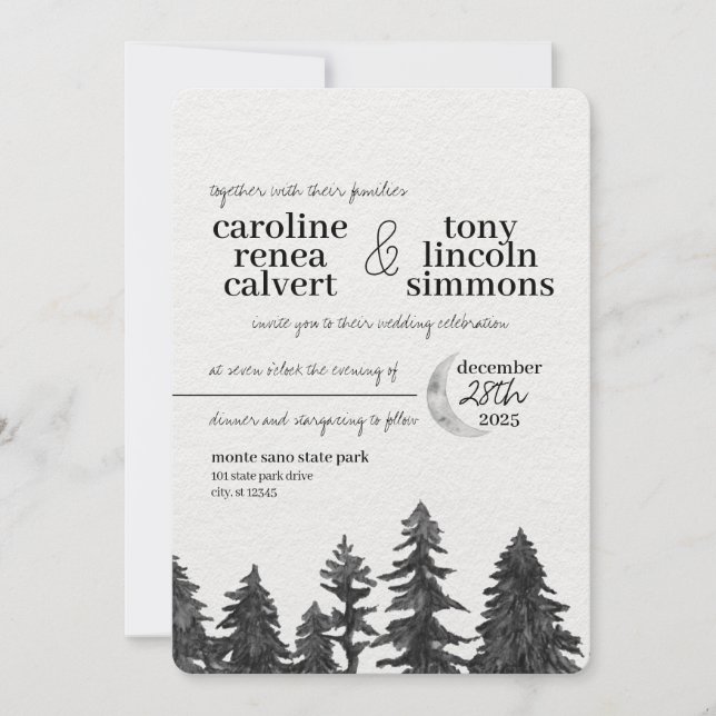 Invitación a la boda de la luna de plata (Anverso)