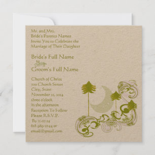 Invitación a la boda de la luna de Swirl Square
