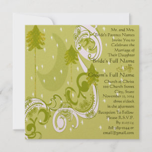 Invitación a la boda de la luna de Swirl Square