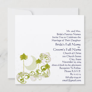 Invitación a la boda de la luna de Swirl Square