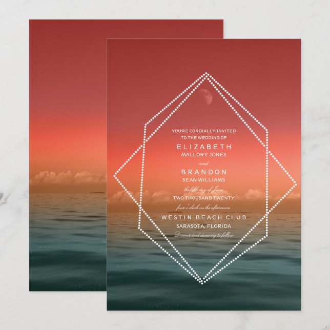 Invitación a la boda de la luna del océano de los  (Anverso / Reverso)