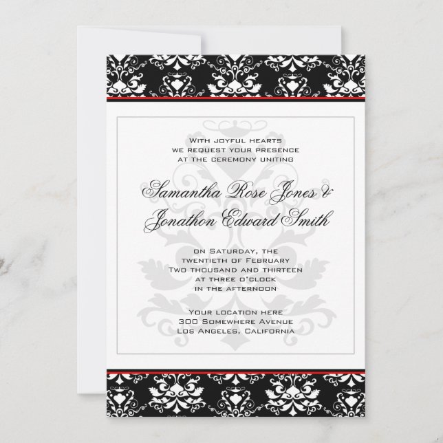 Invitación a la boda de la luna roja de Damasco bl (Anverso)